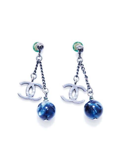 chanel marble ball drop earrings|pre owned Chanel earrings.